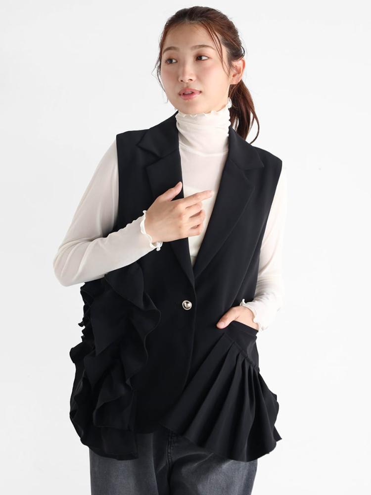 新品未使用 ヤマダヤ FENNEL アシンメトリーフリルジレ アシンメトリーフリルジレ - Vin - Vin｜YAMADAYA STORE