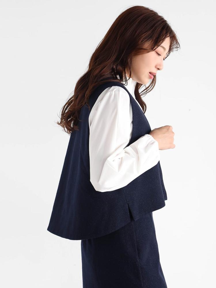 【新品未使用】ダブルブレストジャケット　vin ヤマダヤ　日本製 ダブルブレストニットジャケット - Vin NAVY - Vin｜YAMADAYA STORE