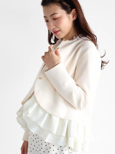 Vin NAVYxノーカラージャケット