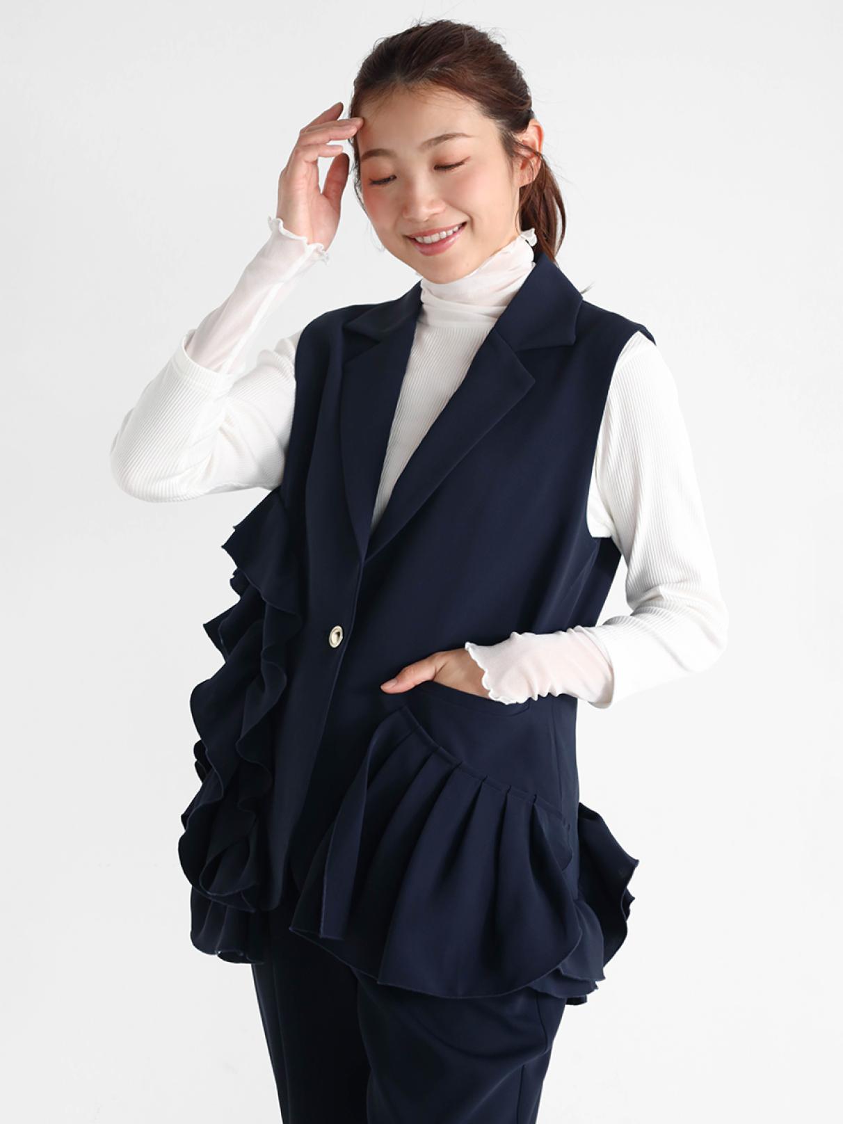アシンメトリーフリルジレ - Vin - Vin｜YAMADAYA STORE