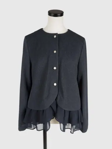 シフォンレイヤード カーディジャケット - Vin NAVY - Vin｜YAMADAYA STORE