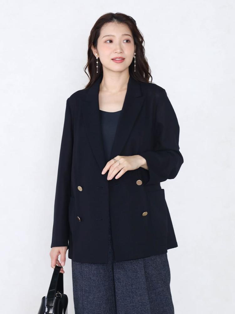 シアー金ボタンダブルジャケット - Vin NAVY - Vin｜YAMADAYA STORE