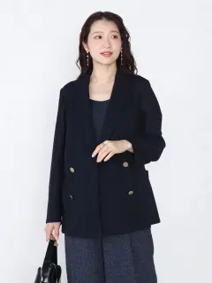 シアー金ボタンダブルジャケット - Vin NAVY - Vin｜YAMADAYA STORE