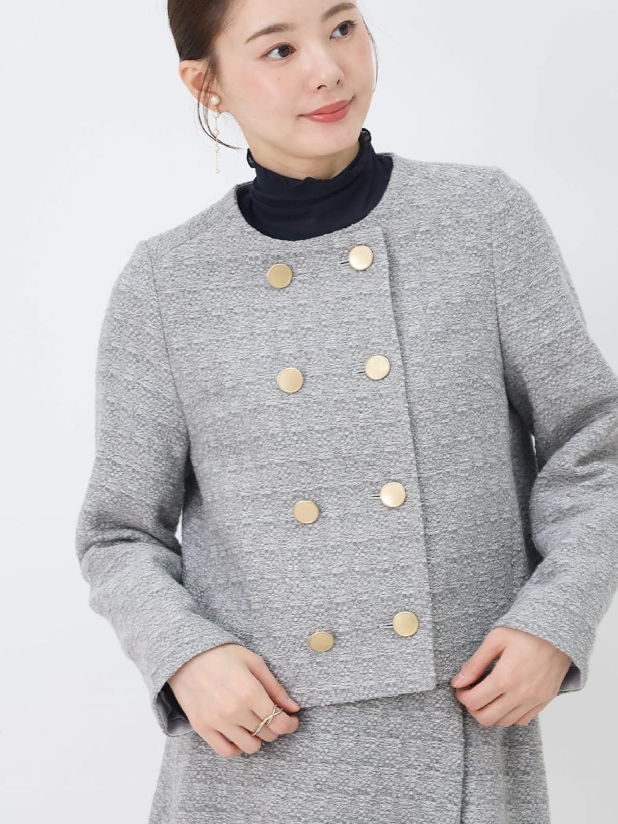ジャケット・アウター navy7087912 ノーカラーツイードジャケット - Vin NAVY - Vin｜YAMADAYA STORE