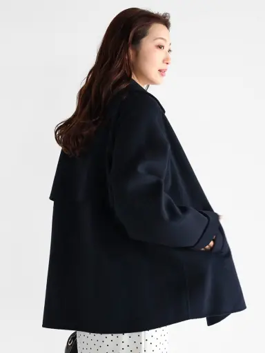 ウールリバーミドル丈コート - Vin NAVY - Vin｜YAMADAYA STORE