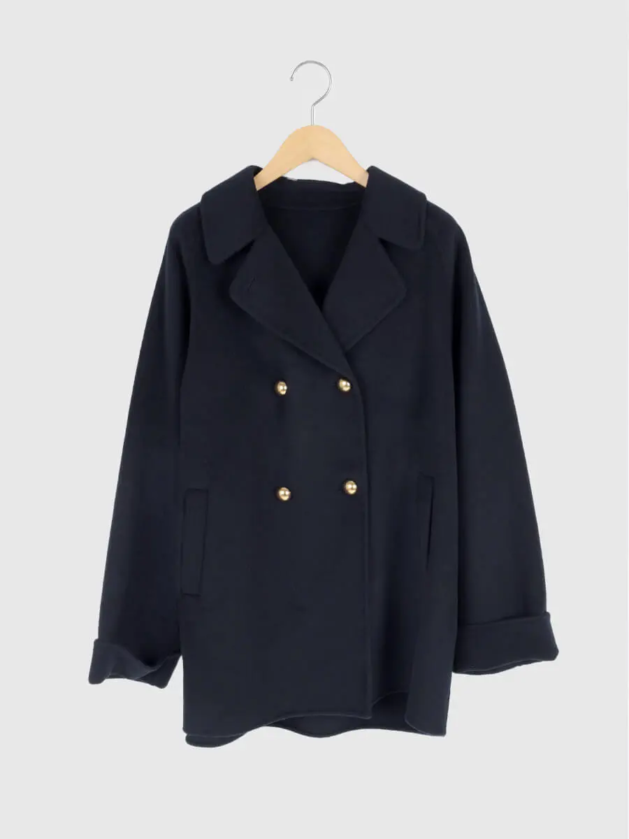ウールリバーミドル丈コート - Vin NAVY - Vin｜YAMADAYA STORE