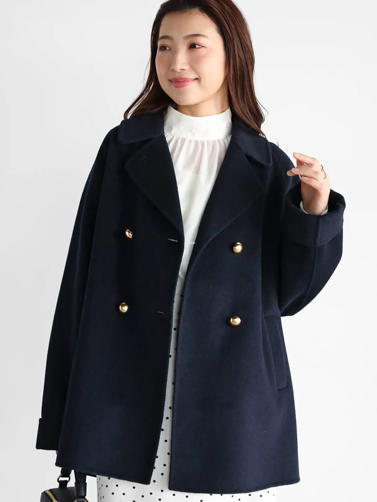 ウールリバーミドル丈コート - Vin NAVY - Vin｜YAMADAYA STORE