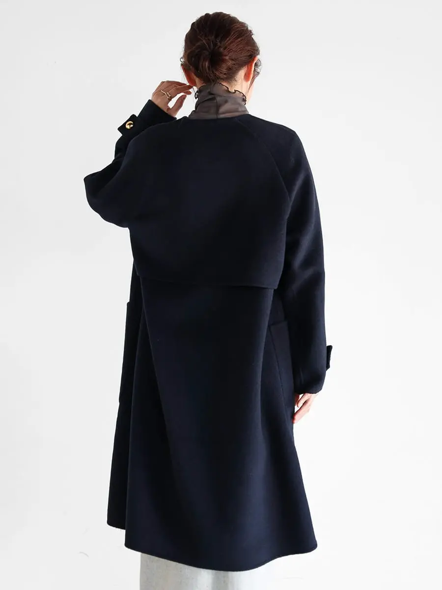 【極美品 近年】オールドイングランド　ロングコート　紺　リバーシブル　毛100% 名品アイテム・カシミヤ100％】ロングコート（81086503