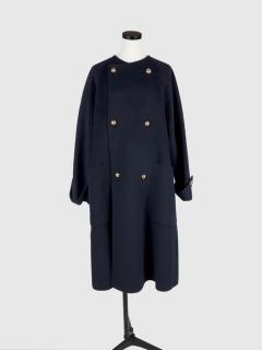 ウールリバーノーカラーロングコート - Vin NAVY - Vin｜YAMADAYA STORE