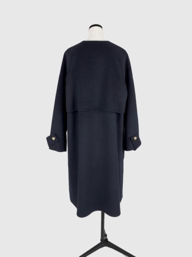 ウールリバーノーカラーロングコート - Vin NAVY - Vin｜YAMADAYA STORE