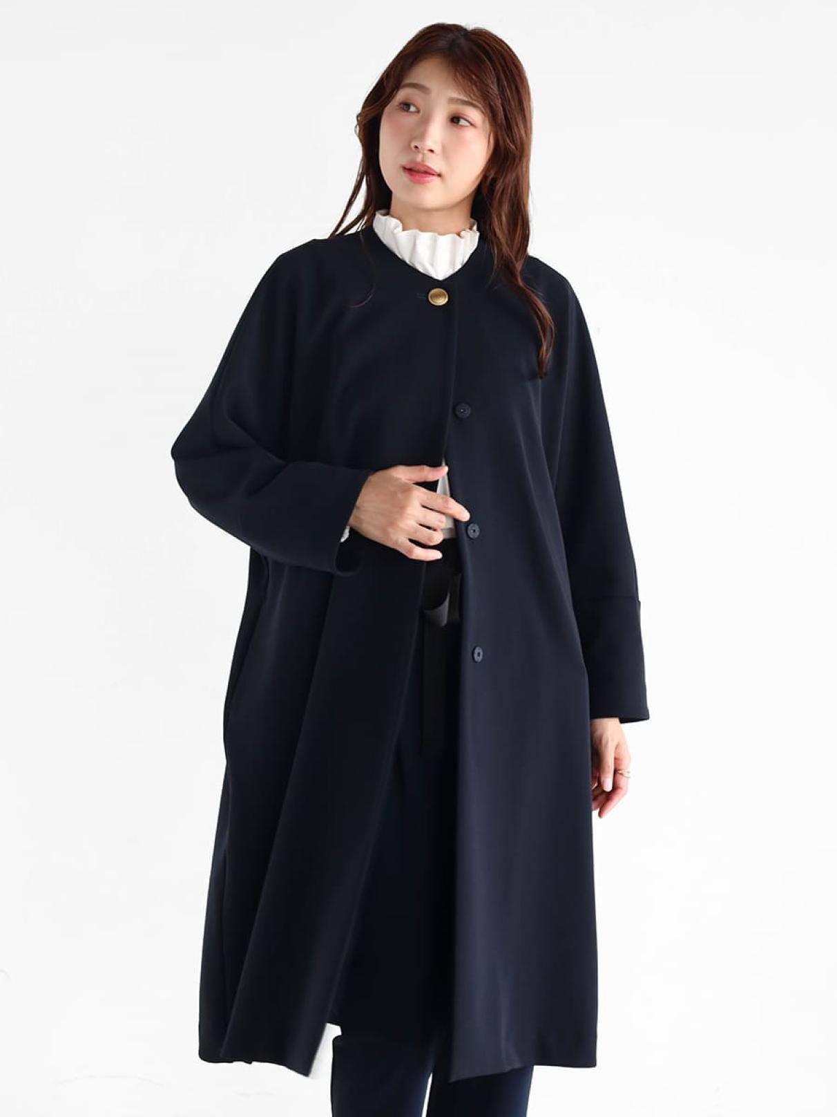 ドルマンスリーブノーカラーコート - Vin NAVY - Vin｜YAMADAYA STORE