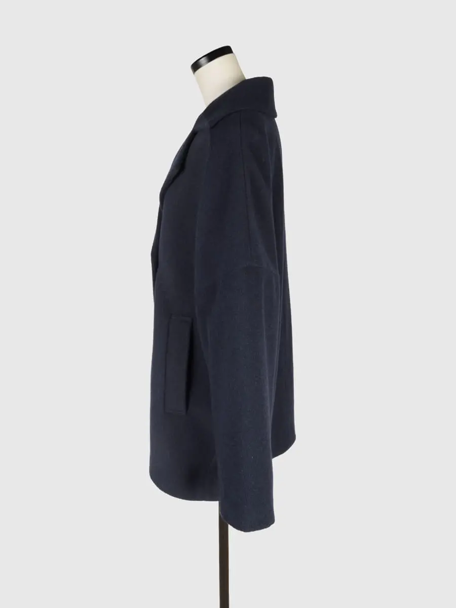 カシミヤ混ウールダブルブレストコート - Vin NAVY - Vin｜YAMADAYA STORE