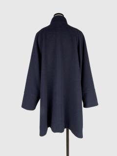 カシミヤ混ウールダブルブレストロングコート - Vin NAVY - Vin