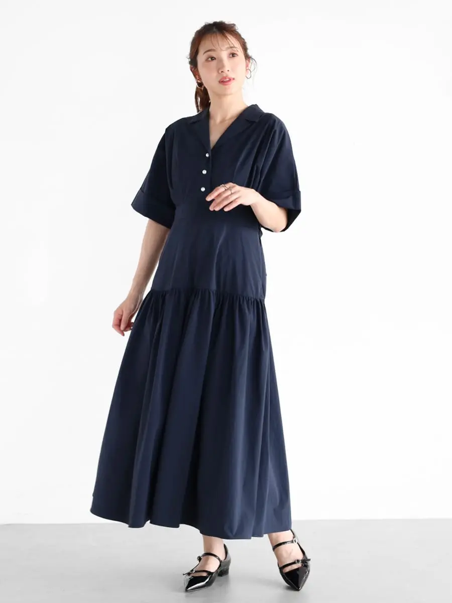 ヤマダヤ　ドレスワンピース　定価29,000円 Vin NAVYのワンピース/ドレスの商品一覧｜ファッション通販の