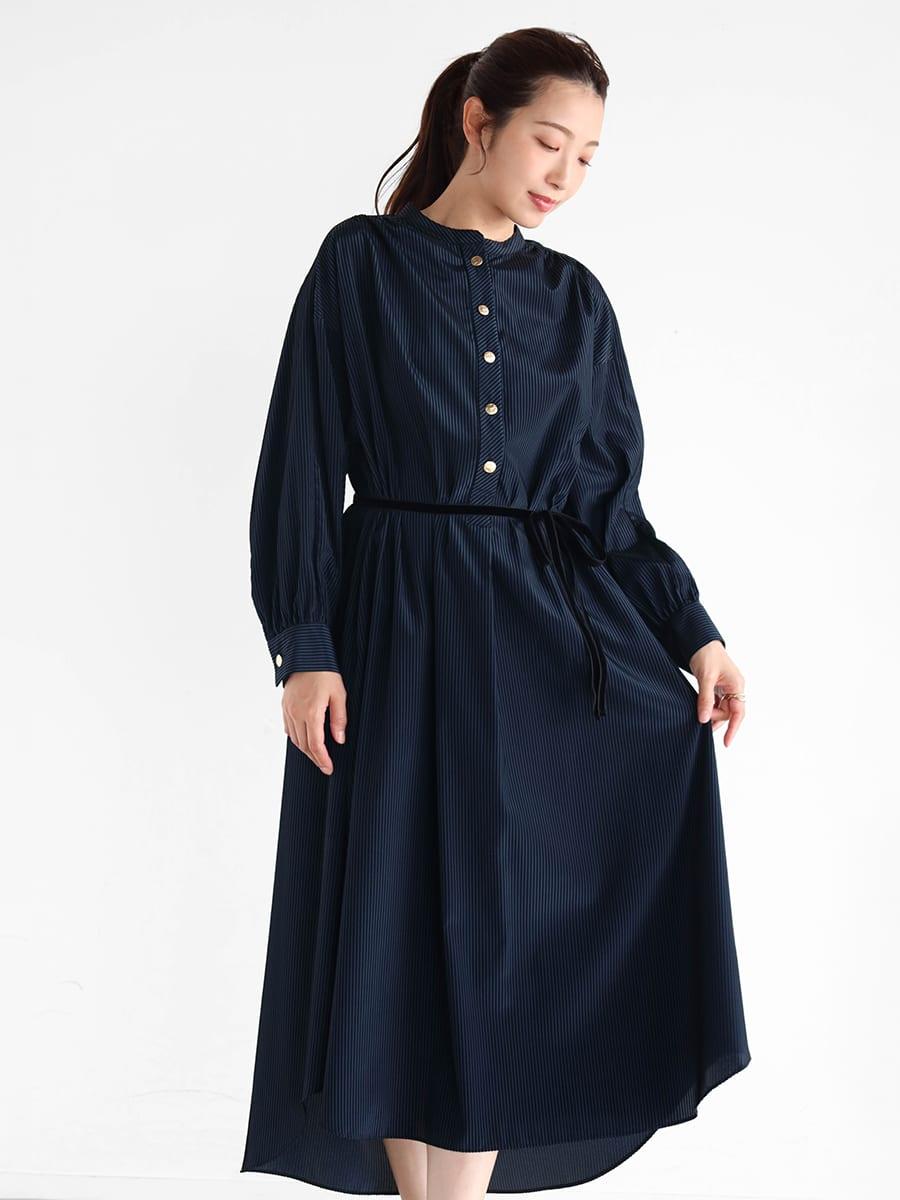 フロッキーストライプワンピース YAMADAYA STORE フロッキーストライプワンピース YAMADAYA STORE