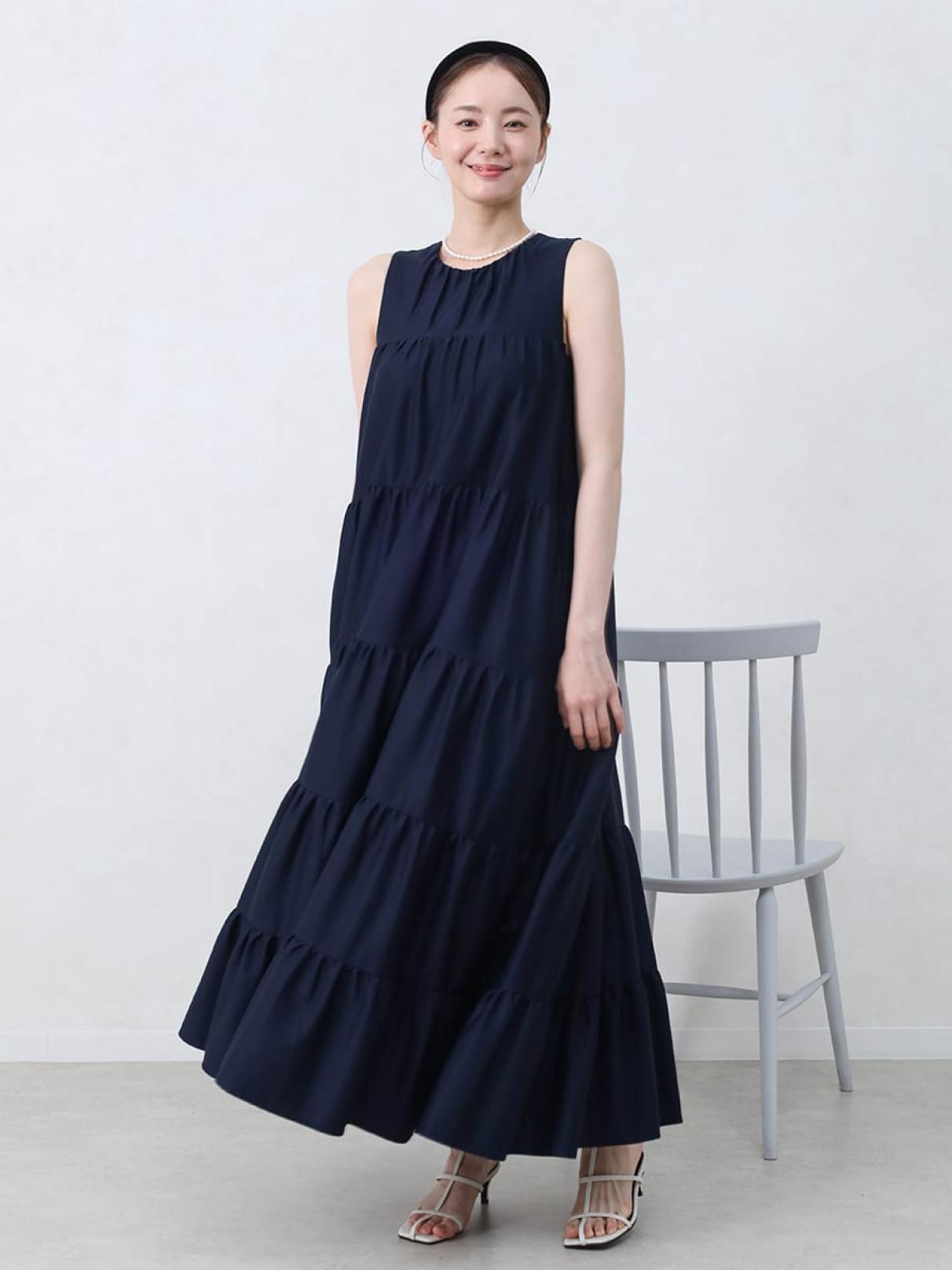 ティアードカットソーワンピース - Vin NAVY - Vin｜YAMADAYA STORE