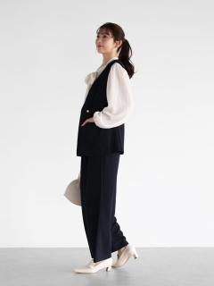 パールボタンジレ　セットアップ　ブラック パールボタンジレセットアップブラック