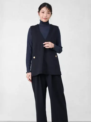Vネックジレ＆パンツセットアップ - Vin NAVY - Vin｜YAMADAYA STORE