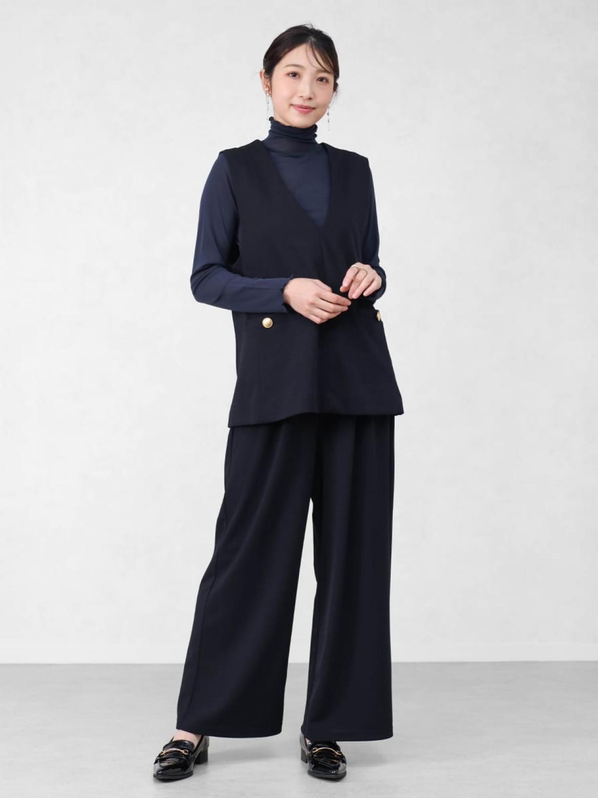 Vネックジレ＆パンツセットアップ - Vin NAVY - Vin｜YAMADAYA STORE