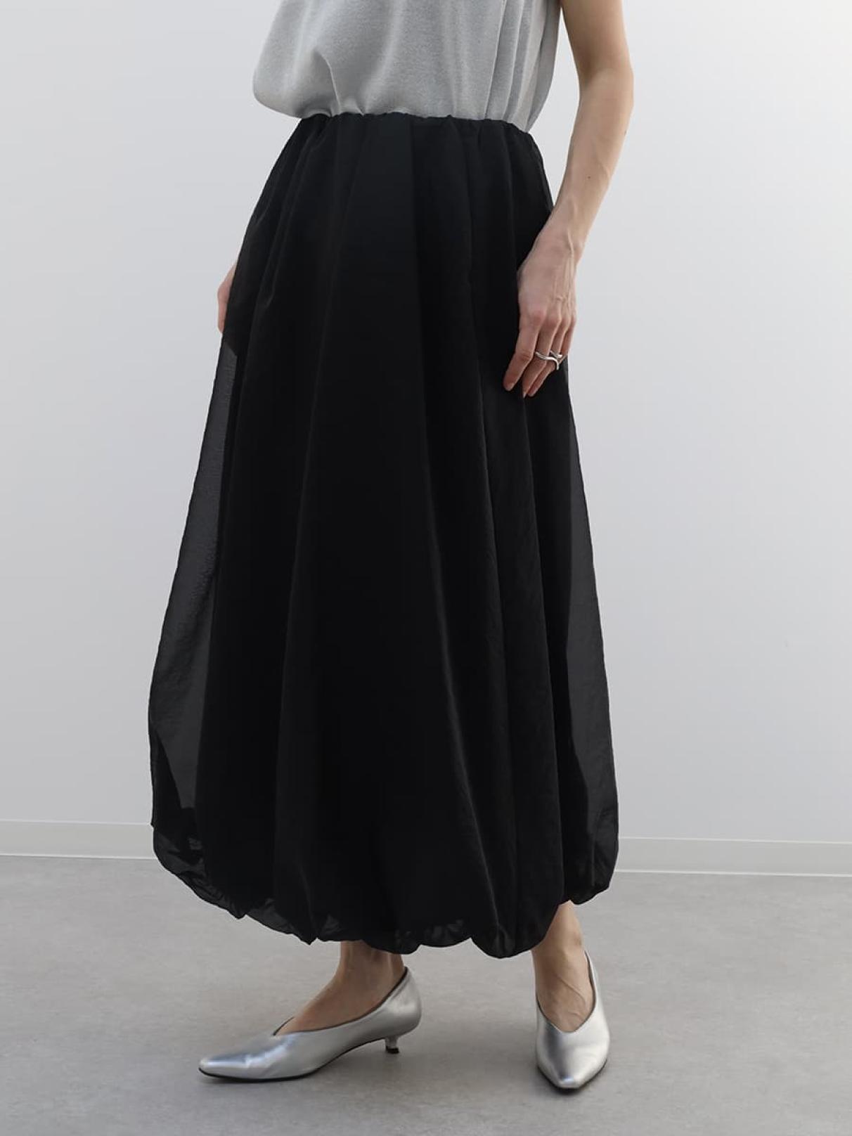 エアオーガンジーバルーンスカート - Aga Black - Aga｜YAMADAYA STORE