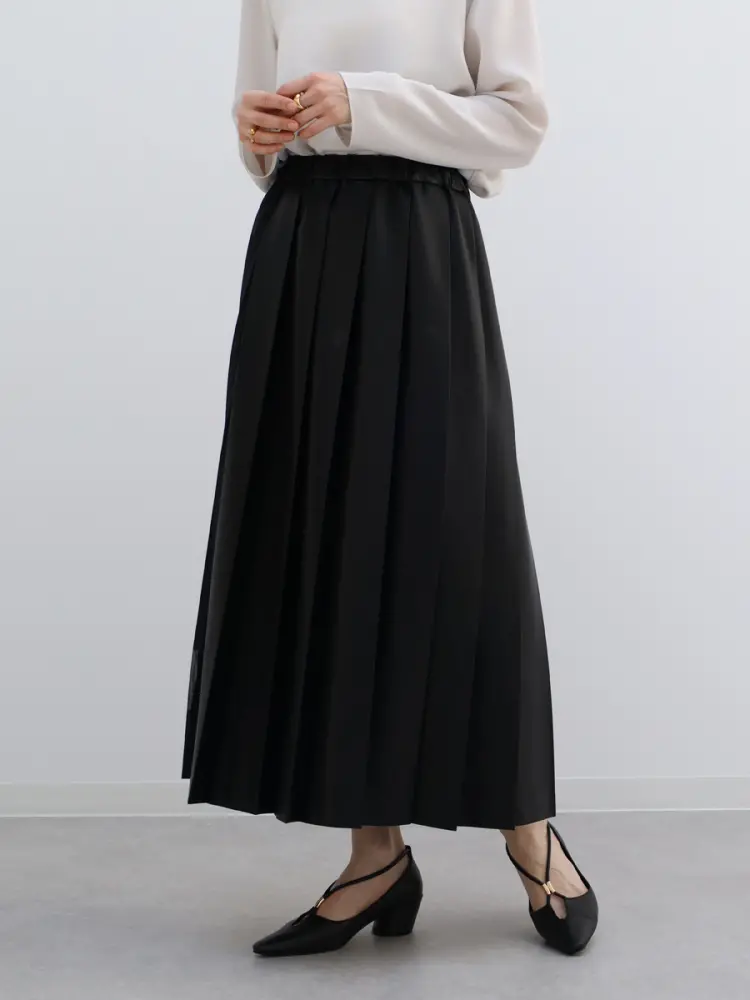 レザーライクドッキングスカート - Aga Black - Aga｜YAMADAYA STORE