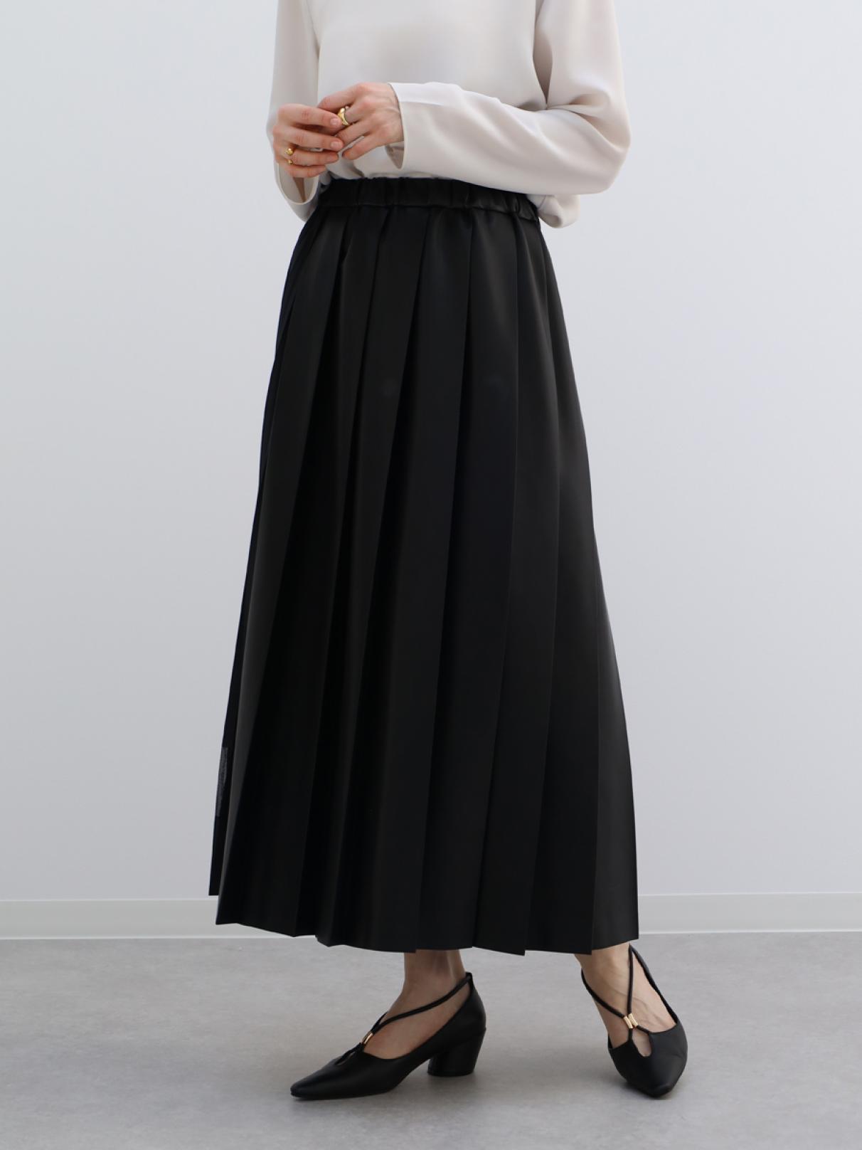 レザーライクドッキングスカート - Aga Black - Aga｜YAMADAYA STORE