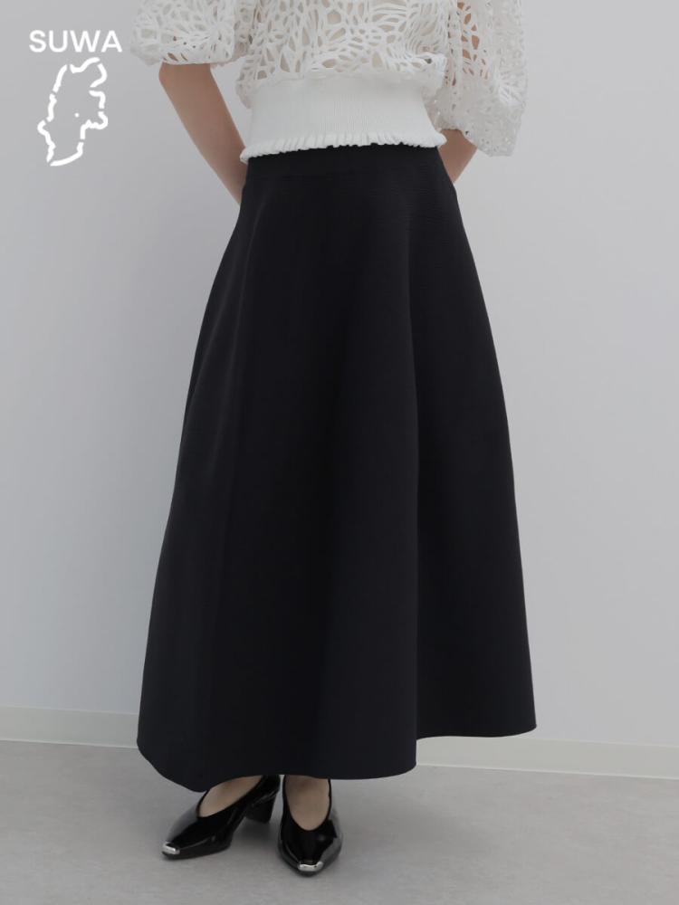 諏訪】コクーンニットスカート - Aga Black - Aga｜YAMADAYA STORE