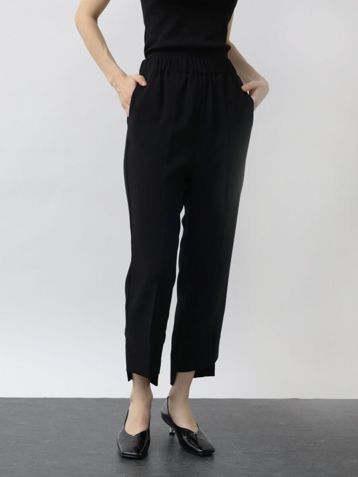 サイドスリットクロップドパンツ - Aga Black - Aga｜YAMADAYA STORE