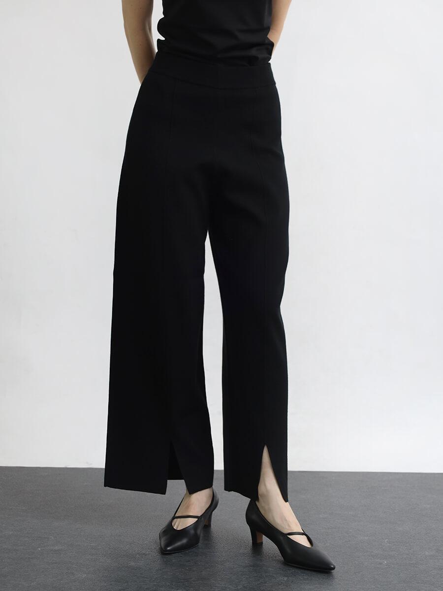 フロントスリットニットパンツ