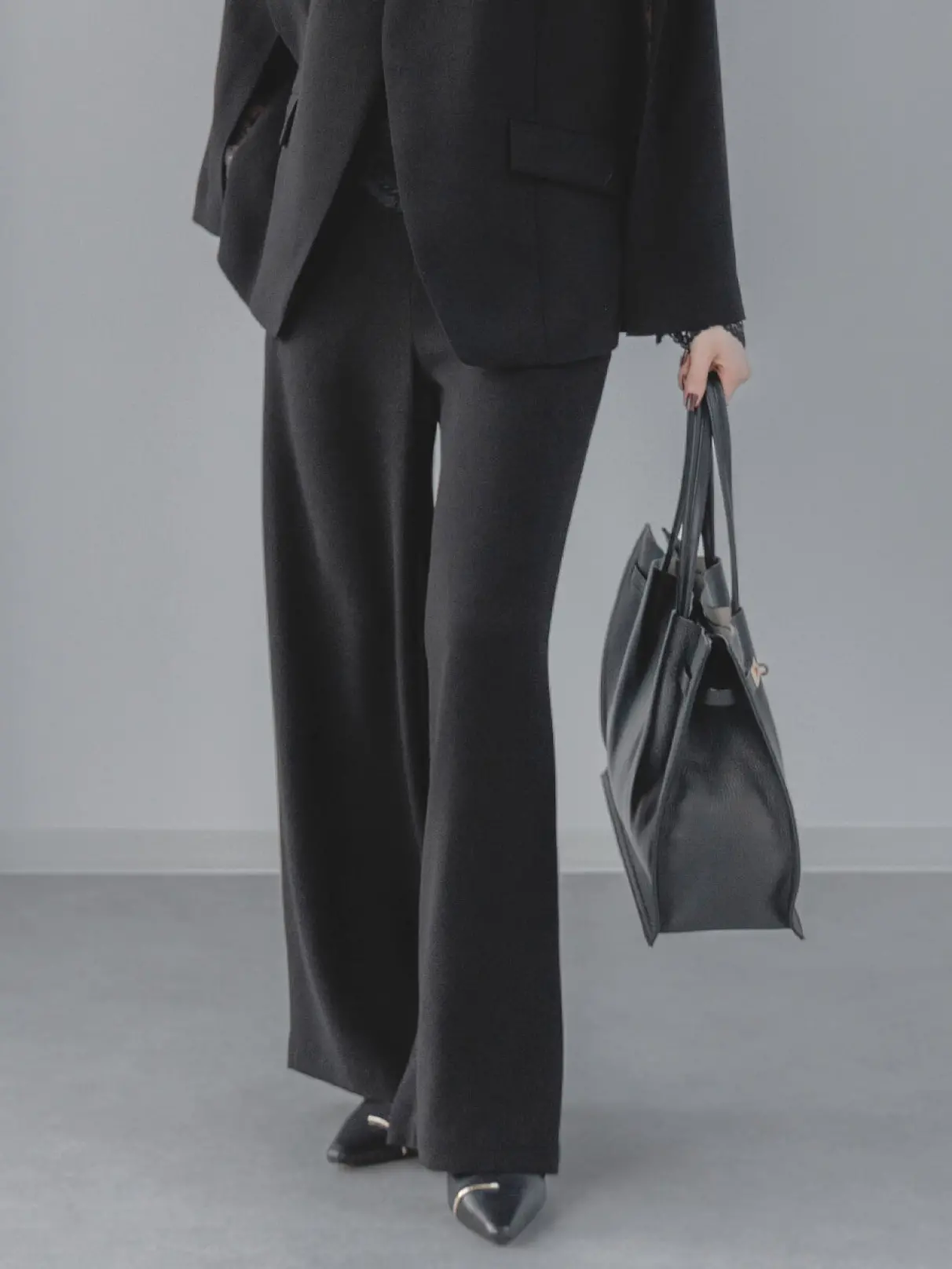 ドレープワイドパンツ - Aga Black - Aga｜YAMADAYA STORE