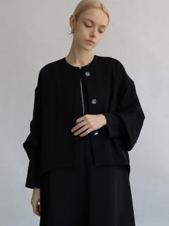 新品タグ付き アーガ aga アームギャザージョーゼットジャケット【M】 ダブルクロスアームギャザージャケット - Aga Black - Aga｜YAMADAYA STORE