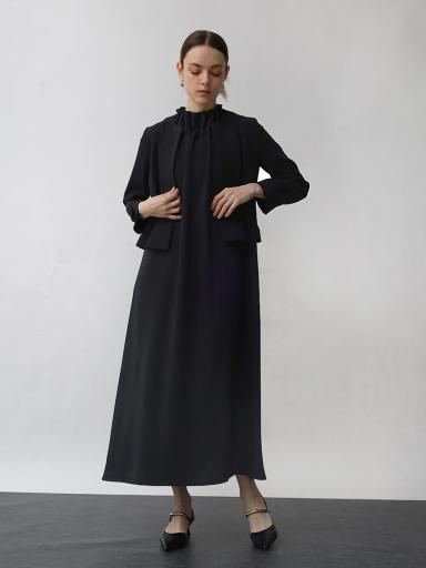 定価27000円◆新品タグ付き◆ヤマダヤ◆リネン混ノーカラージャケット　ブラック Agaのノーカラージャケットの商品一覧｜ファッション通販のYAMADAYA STORE