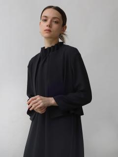 タックデザインノーカラージャケット - Aga Black - Aga｜YAMADAYA STORE