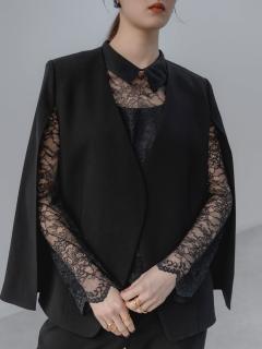 ケープデザインショートジャケット - Aga Black - Aga｜YAMADAYA STORE