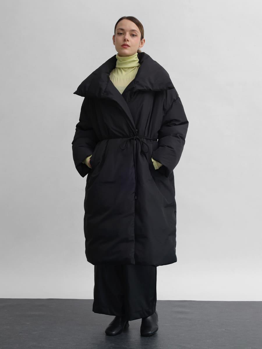 コード付きダウンミドルコート - Aga Black - Aga｜YAMADAYA STORE