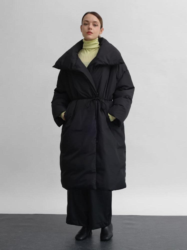 コード付きダウンミドルコート - Aga Black - Aga｜YAMADAYA STORE