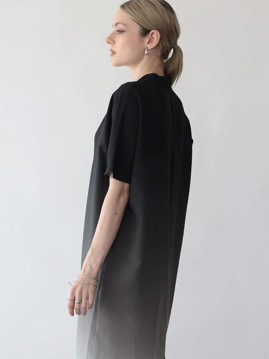 2重Vネックグラデーションワンピース - Aga Black - Aga｜YAMADAYA STORE