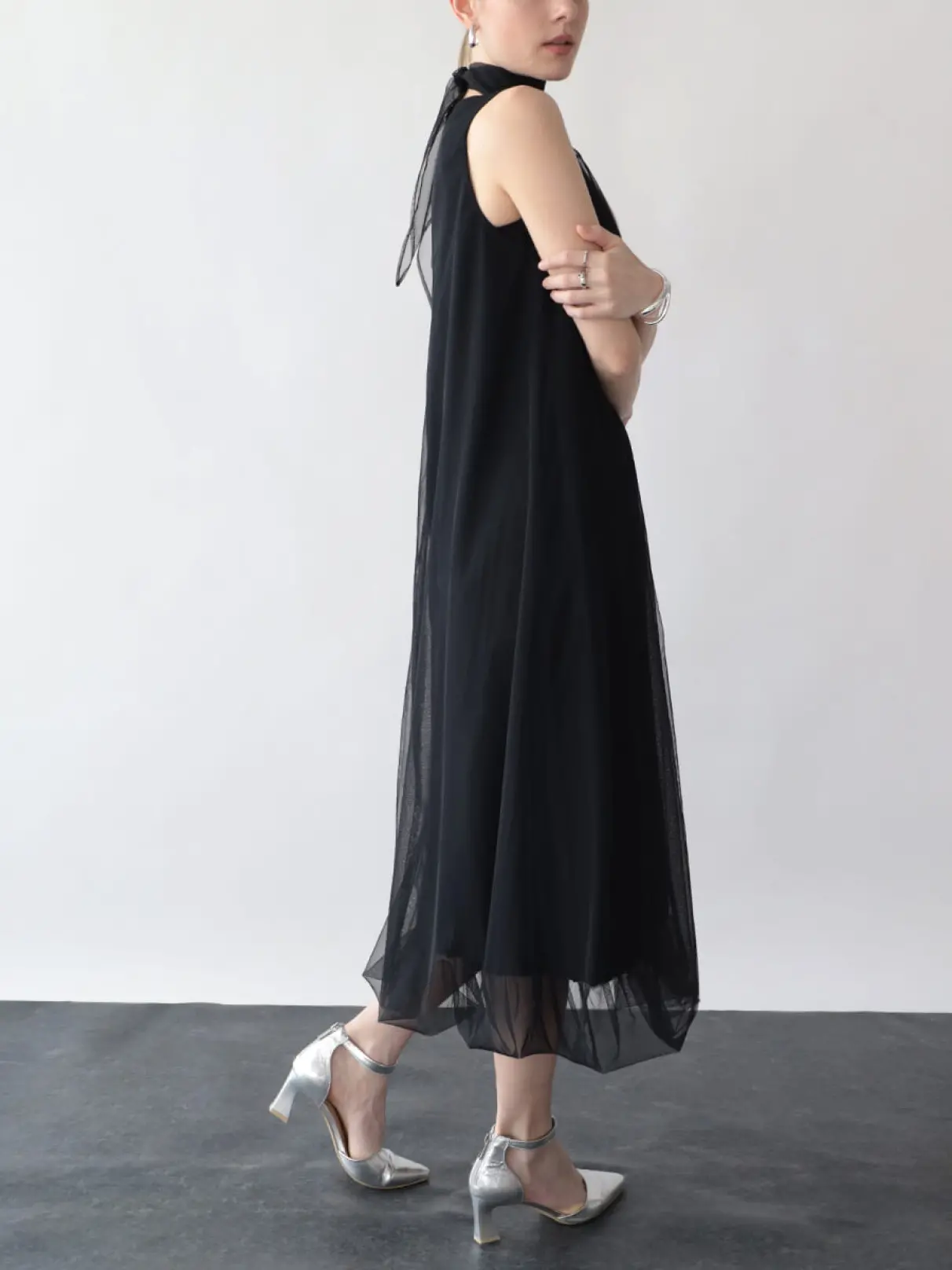 チョーカー付チュールワンピース - Aga Black - Aga｜YAMADAYA STORE
