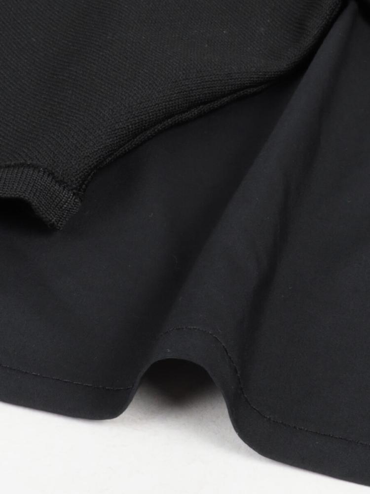 未使用 タグ付き Aga Black アーガ オーガンジースリーブワンピース 黒 ガール GIRL オーガンジー切り替えギャザースリーブフレアロング