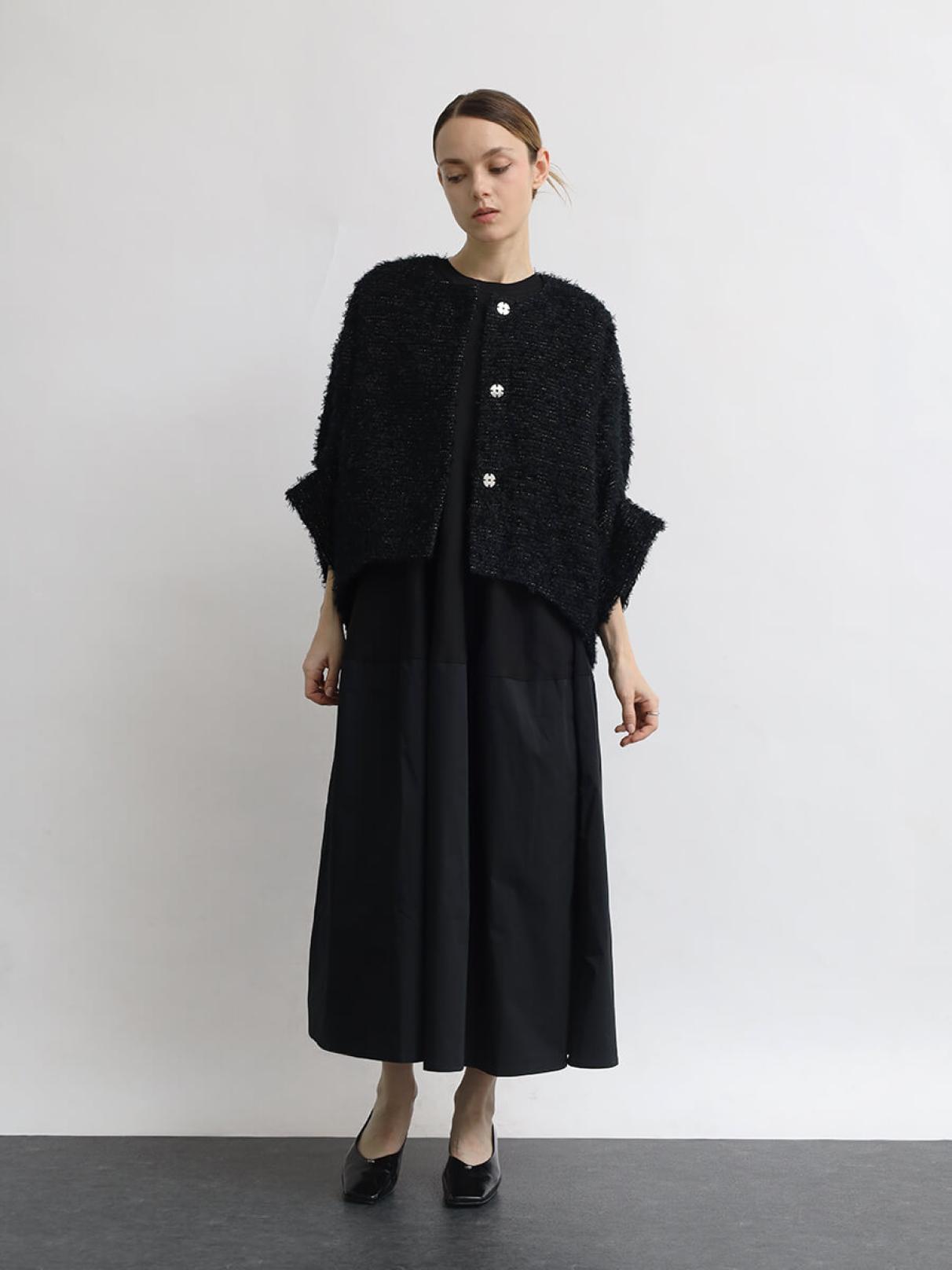 未使用 タグ付き Aga Black アーガ オーガンジースリーブワンピース 黒 Aga Black アーガブラック - レディース ドレス - ファッション