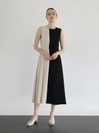 ワンピースAga(アーガ)ブラック ノースリーブ ワンサイドタックワンピース - Aga Black - Aga｜YAMADAYA STORE