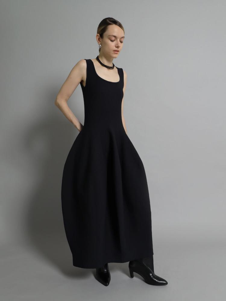 萌　モユル　センソユニコ コットン 100% アシンメトリーワンピース黒 snc ジウセンソユニコ 慈雨 Sensounico ワンピース 40 黒