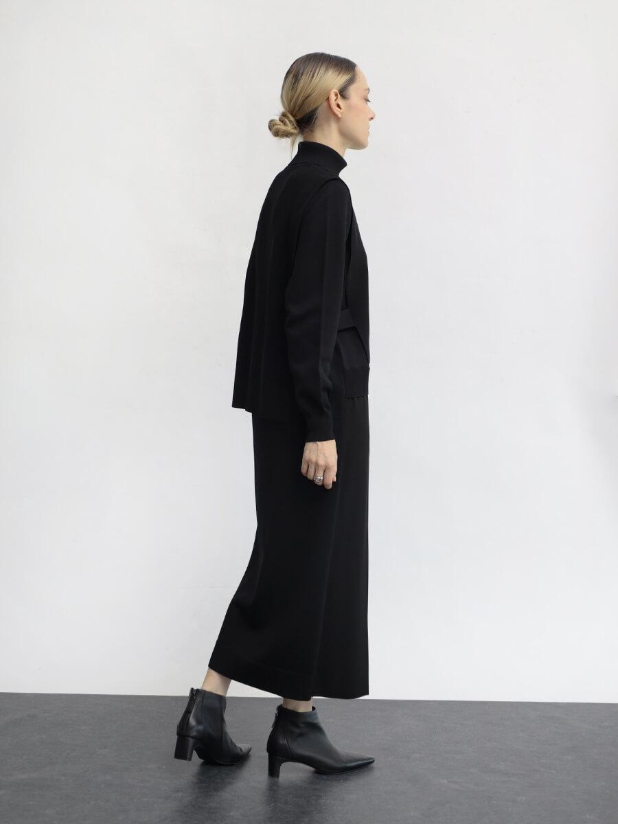 未使用 タグ付き Aga Black アーガ オーガンジースリーブワンピース 黒 アーガ Aga Aga Black オーガンジースリーブワンピース