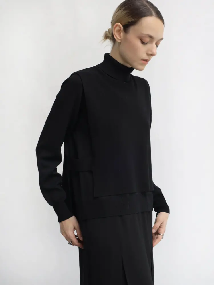 ヤマダヤ　ガルン　Aga Black 14Ｇ布帛ドッキング　ワンピース 14G布帛ドッキングOP - Aga Black - Aga｜YAMADAYA STORE