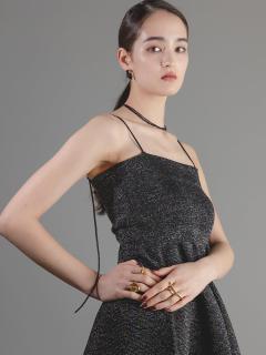 諏訪】ラメニットキャミソールベアドレス - Aga Black - Aga｜YAMADAYA