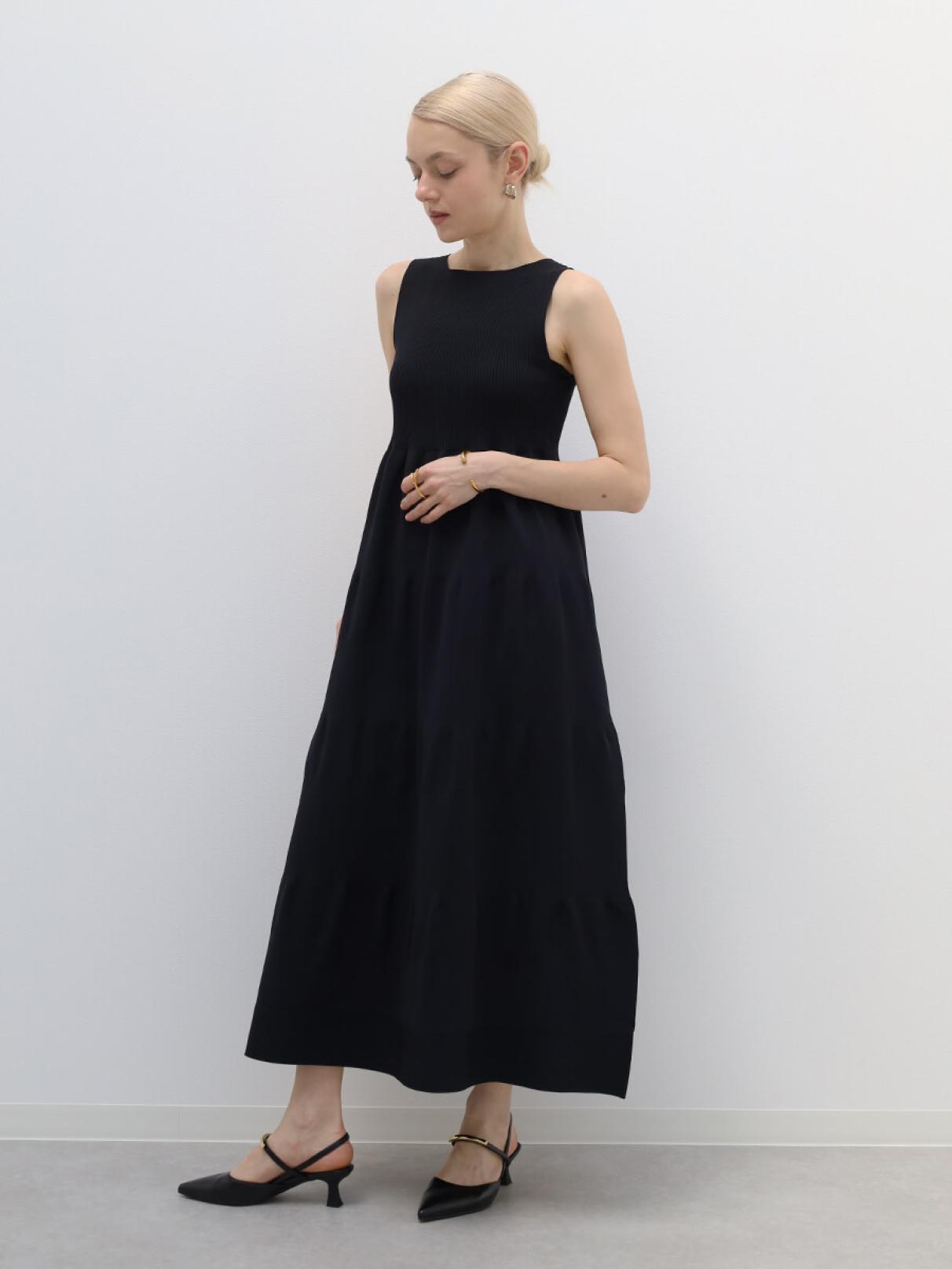 リブ切替ニットワンピース - Aga Black - Aga｜YAMADAYA STORE