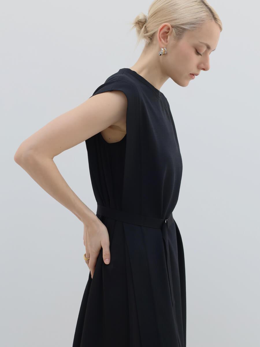 ウエストベルトニットワンピース - Aga Black - Aga｜YAMADAYA STORE