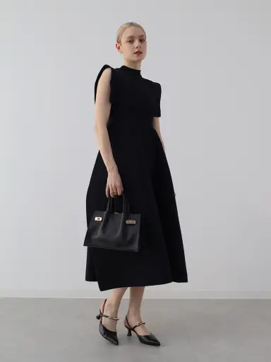 【定価19,000円】Aga　半袖ロングワンピース　ブラック　ヤマダヤ　M Aga Blackのニットワンピースの商品一覧｜ファッション通販のYAMADAYA