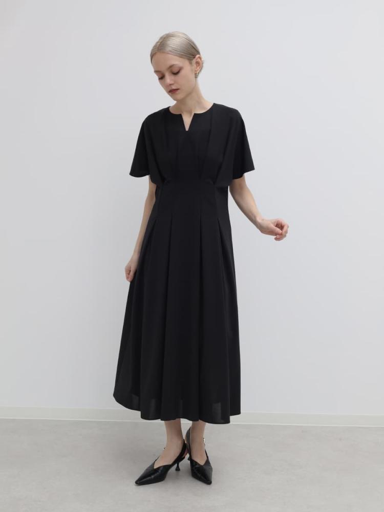 キーネックウエストタックワンピース - AgaBLACK×NORITAKE - Aga