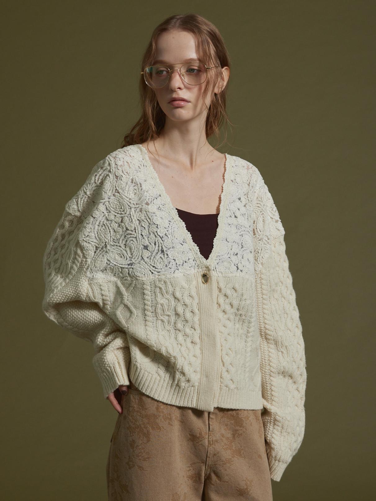 【Nico】CSアランニットカーディガン グレーb 2021AW Nico】CSアランニットカーディガン グレーb 2021AW Nico】CSアラン